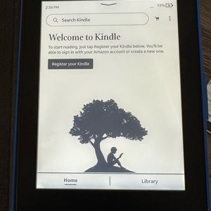 Kindle Paperwhite with charger and case